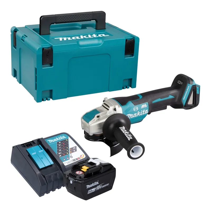 Makita DGA 520 ZX1 Akku Winkelschleifer 18 V 125 mm X-LOCK Brushless + 1x Akku 9,0 Ah + Ladegerät + Makpac Preis Gesenkt