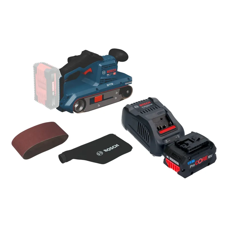 Bosch GBS 18V-75 Akku Bandschleifer 18 V 76 x 533 mm Brushless + 1x ProCORE Akku 5,5 Ah + Ladegerät Preisknaller