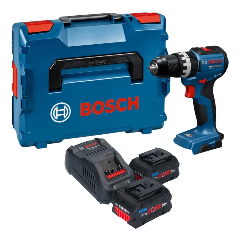 Bosch GSB 18V-52 Professional Akku Schlagbohrschrauber 18 V 70 Nm Brushless + 2x ProCORE Akku 5,5 Ah + Ladegerät + L-Boxx Top-Seller