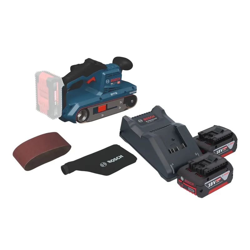 Bosch GBS 18V-75 Akku Bandschleifer 18 V 76 x 533 mm Brushless + 2x Akku 4,0 Ah + Ladegerät Online Kaufen