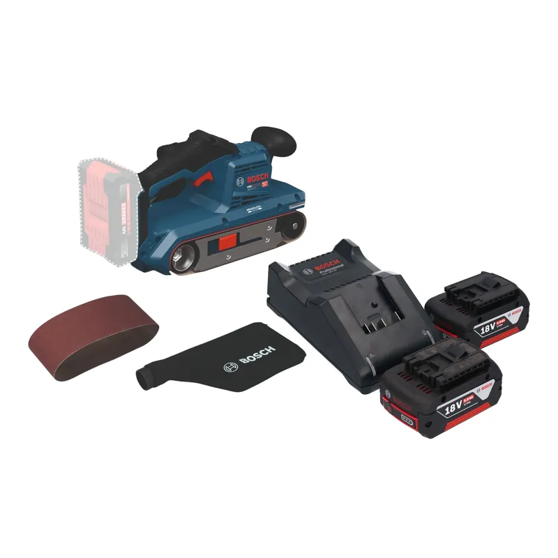 Bosch GBS 18V-75 Akku Bandschleifer 18 V 76 x 533 mm Brushless + 2x Akku 5,0 Ah + Ladegerät Super-Preis