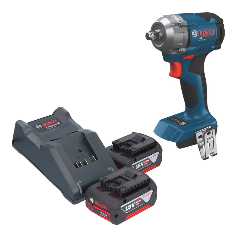 Sichere Zahlung Bosch GDS 18V-350 Professional Akku Drehschlagschrauber 18 V 350 Nm 1/2" Brushless + 2x Akku 4,0 Ah + Ladegerät