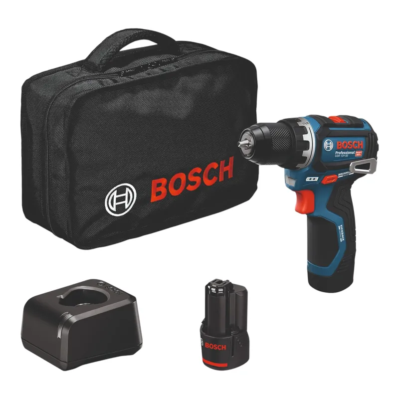 Garantierte Lieferung Bosch GSR 12V-32 Professional Akku Bohrschrauber 12 V 32 Nm Brushless ( 06019N7003 ) + 2x Akku 2,0 Ah + Ladegerät + Tasche