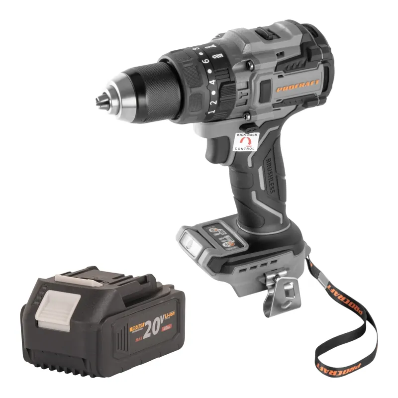 Procraft Industrial CD20B-BB Akku Bohrschrauber 20 V 150 Nm Brushless + 1x Akku 4,0 Ah - ohne Ladegerät Neu