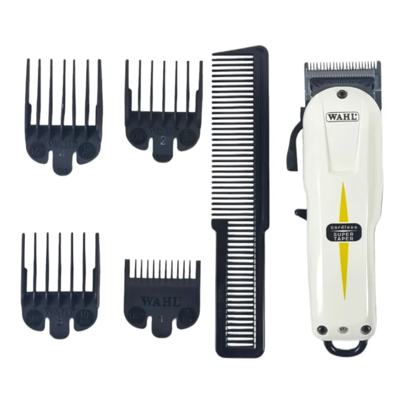 Wahl Professional Cordless Super Taper Clipper Akku Haarschneidemaschine ( 8591-016 ) 1 - 2 mm + 4x Aufsteckkamm Super-Preis