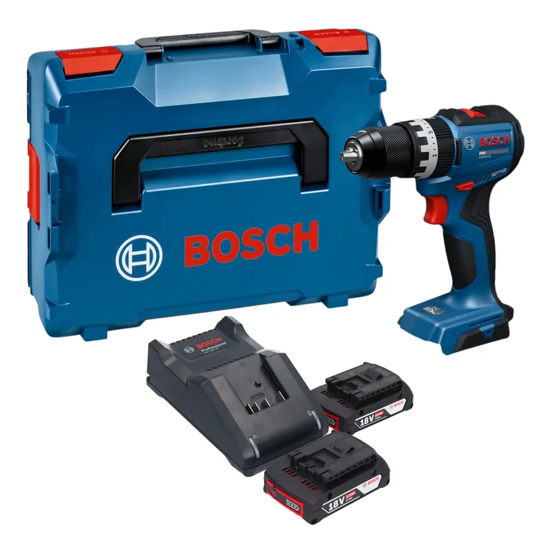 Expressversand Bosch GSB 18V-52 Professional Akku Schlagbohrschrauber 18 V 70 Nm Brushless + 2x Akku 2,0 Ah + Ladegerät + L-Boxx
