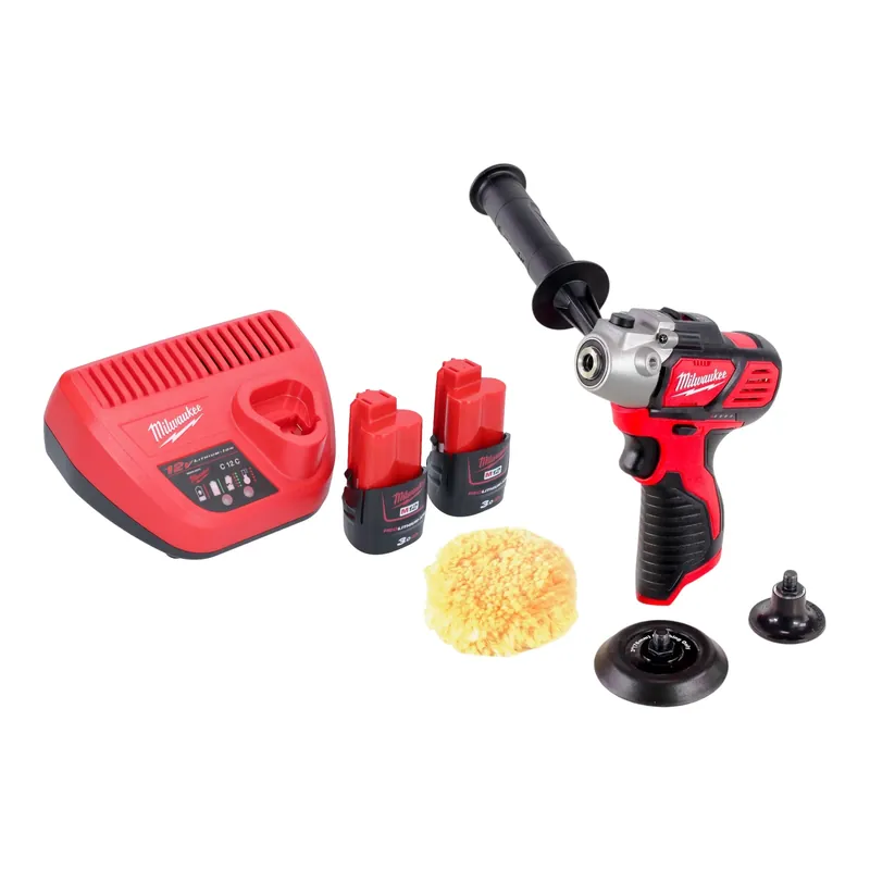 Milwaukee M12 BPS-302 Akku Polierer 12 V + 2x Akku 3,0 Ah + Ladegerät Markenprodukt