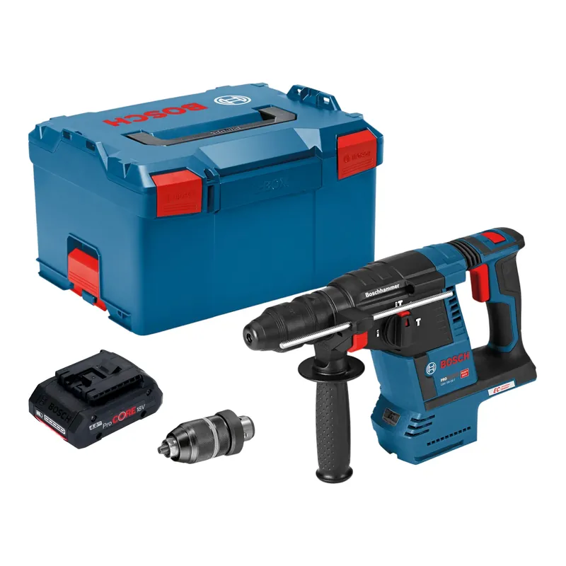 Bosch GBH 18V-26 F Professional Akku Bohrhammer 18 V 2,6 J SDS plus Brushless + 1x ProCORE Akku 4,0 Ah + L-Boxx - ohne Ladegerät Wochenendangebot