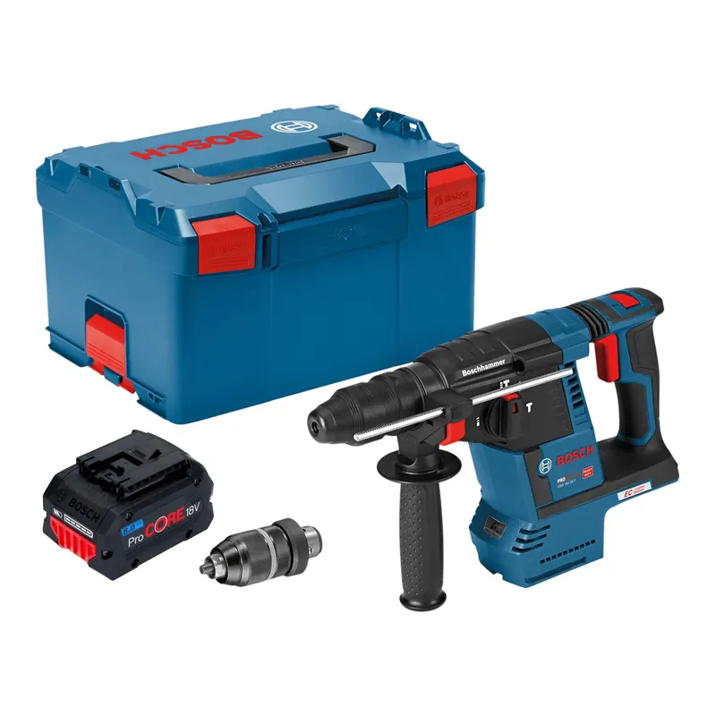 Geprüft Bosch GBH 18V-26 F Professional Akku Bohrhammer 18 V 2,6 J SDS plus Brushless + 1x ProCORE Akku 8,0 Ah + L-Boxx - ohne Ladegerät