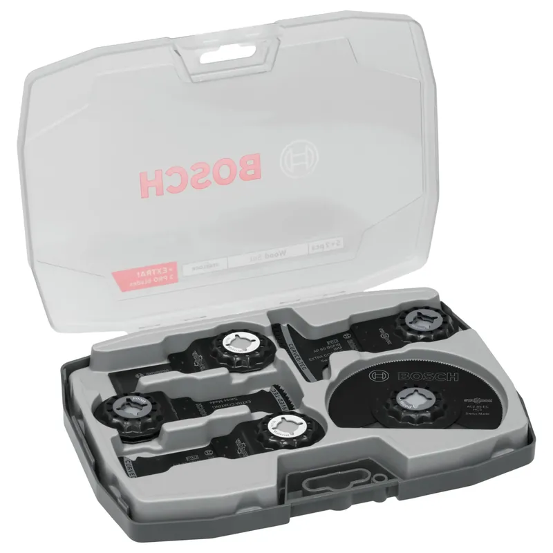 Neue Ware Bosch Professional Multifunktionswerkzeug Zubehör Holz Set 7-tlg. ( 2608669097 ) Starlock + Koffer
