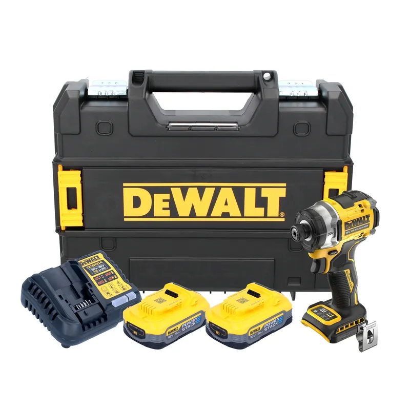 DeWalt DCF 860 H2T Akku Schlagschrauber 18 V 282 Nm 1/4" Brushless + 2x Powerstack Akku 5,0 Ah + Ladegerät + TSTAK Top-Seller