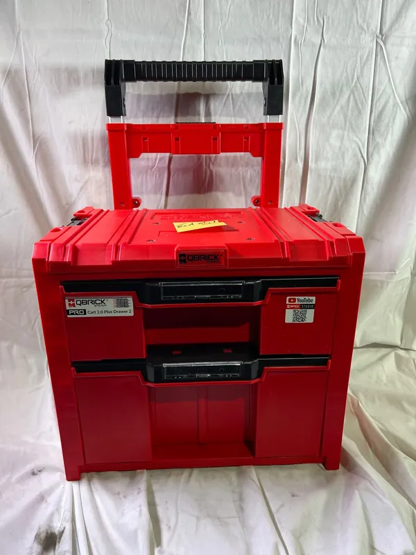 Qbrick System PRO Cart 2.0 Plus Drawer 2 Red Ultra HD Custom mobile Box auf Rädern 520 x 415 x 660 mm 9,5 l 12 l abnehmbarer Doppelteleskopgriff - Beschädigt Beliebt