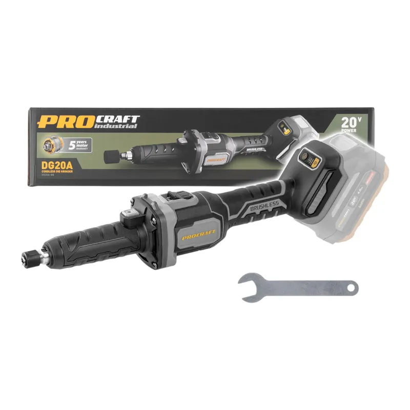 Schneller Versand Procraft Industrial DG20A-BB Akku Geradschleifer 20 V 6 mm Brushless Solo - ohne Akku, ohne Ladegerät