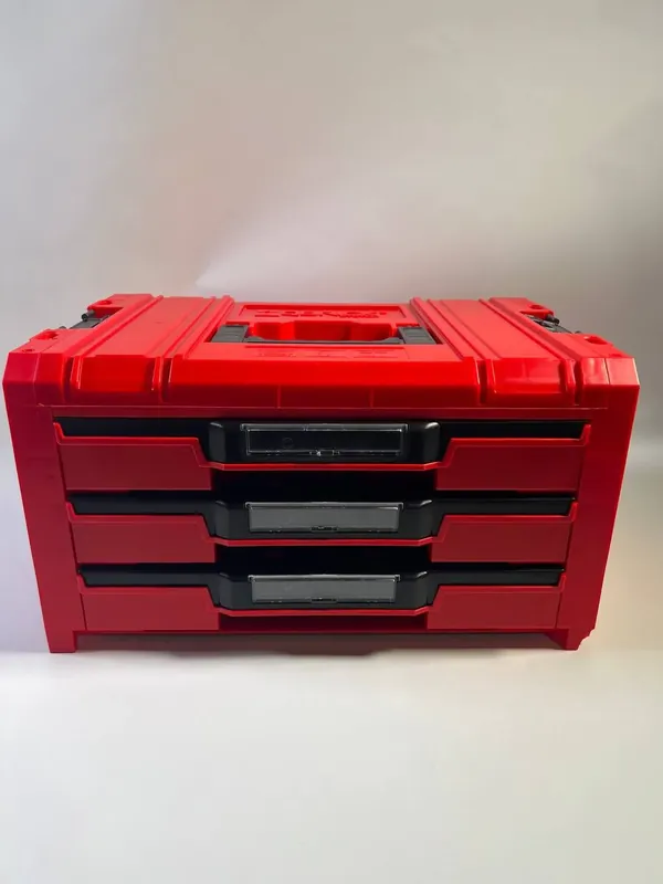 Ausverkauf Qbrick System PRO Drawer 3 Toolbox 2.0 Expert RED ULTRA HD Werkzeugkoffer 450 x 310 x 244 mm 13,5 l stapelbar IP54 mit 3 Schubladen - Beschädigt