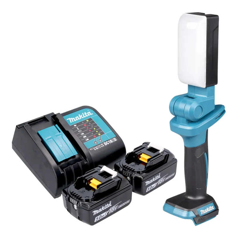 Makita DML 816 STX Akku Arbeitsleuchte 18 V 500 lm LED + 2x Akku 5,0 Ah + Ladegerät Finale Aktion