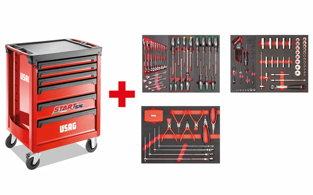 Geprüft Carrello Usag 516 START con assortimento AUTORIPARAZIONE 495MAA 155pz