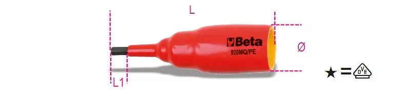 Neue Kollektion Chiavi a bussola maschio 1/2" esagonale Beta 920MQ/PE Isolamento 1000V