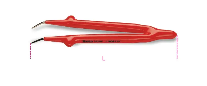 Pinzetta a molla a punte curve arrotondate, zigrinate Beta 993MQ Isolamento 1000V Preisreduziert