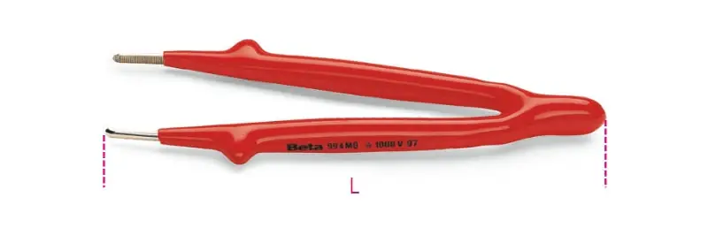 Pinzetta a molla a punte diritte arrotondate, zigrinate Beta 994MQ Isolamento 1000V Aktuell