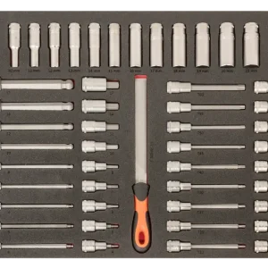 Chiavi a bussola serie lunga 1/2" 49 pezzi Bahco FF1A219LM Neue Kollektion