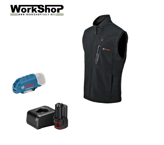 Gilet riscaldante Bosch GHV 12+18V XA + batteria 12v 2Ah + caricabatteria Günstig