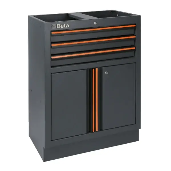 Echt Modulo fisso con 3 cassetti e 2 antine per arredo officina Beta C45PRO M3A