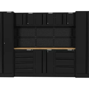 Arredo GARAGE Workshopitaly Total Black Anodized 3,3mt. Piano Legno Sofort Bestellen