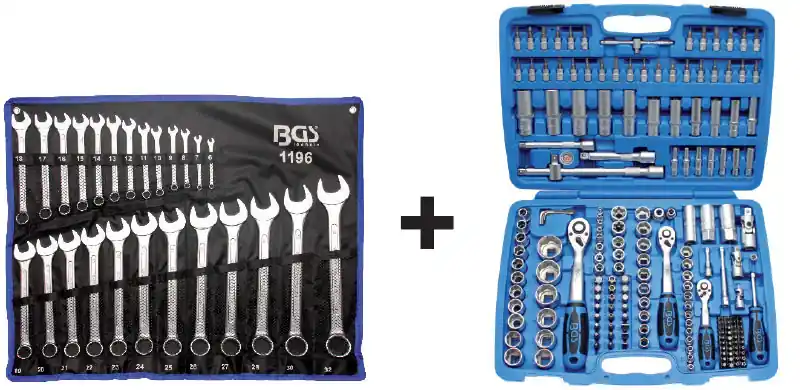 SET CHIAVI COMBINATE + BUSSOLE SET 1 PEZZO BGS 1196 + 1 PEZZO BGS 2292 promo BGS229296 Sonderaktion