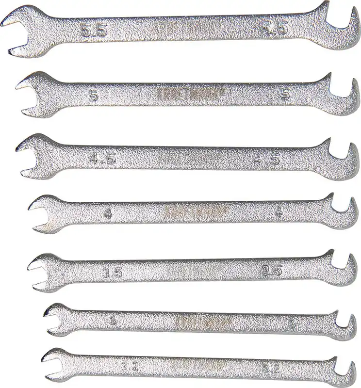 Heißes Angebot SET 7 PEZZI, MINI -CHIAVI FISSE A FORCHETTA DOPPIE, 3 - 5,5 MM BGS1239