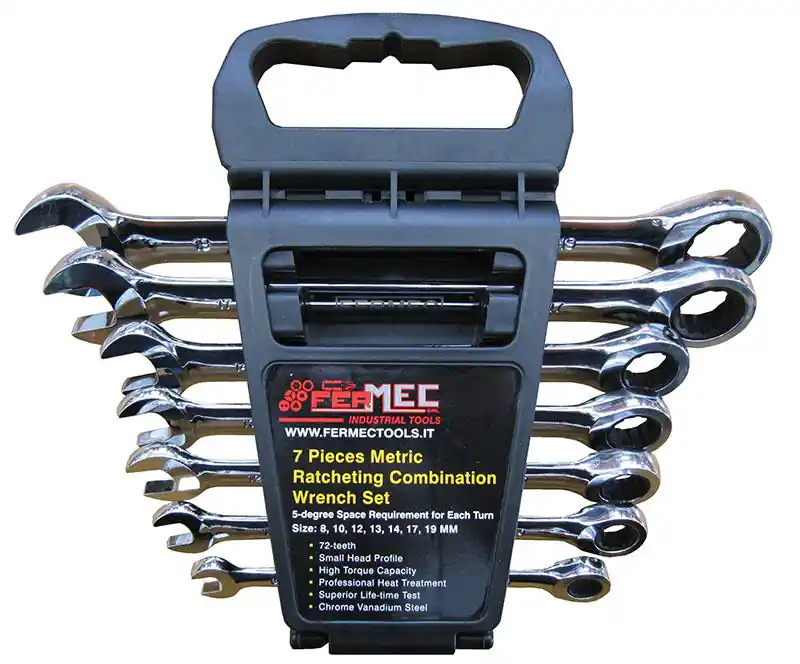 CHIAVI COMBINATE A CRICCHETTO 12PZ. 8/19mm Fermec CW-81219 Begrenztes Angebot