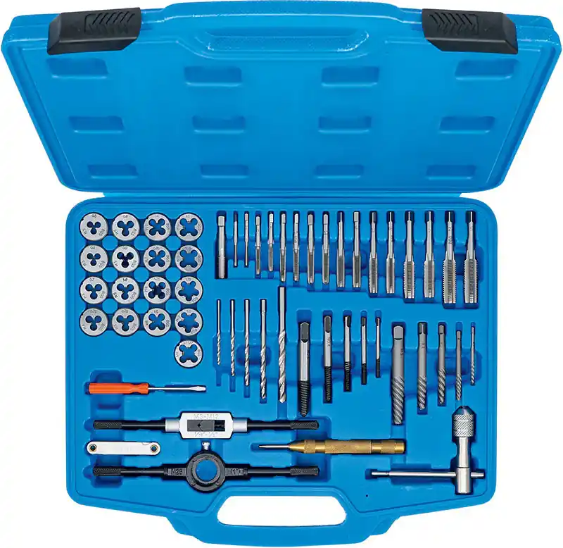 SET 56 PEZZI, MASCHI E FILIERE, MISURE METRICHE M3-M12 BGS70104 Angebot