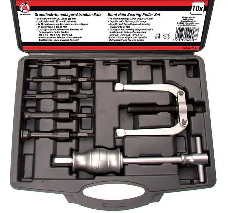 SET 11 PEZZI, ESTRATTORE PER FORO INTERNO DEL CUSCINETTO BGS97710 Neue Ware