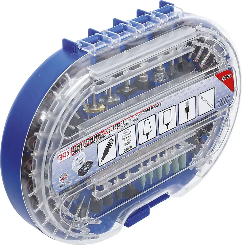 SET 315 PEZZI, ACCESSORI DI PRECISIONE, PER UTENSILI ROTATIVI ELETTRICI AD ALTA VELOCITÀ BGS8060-1 Neu Im Sortiment
