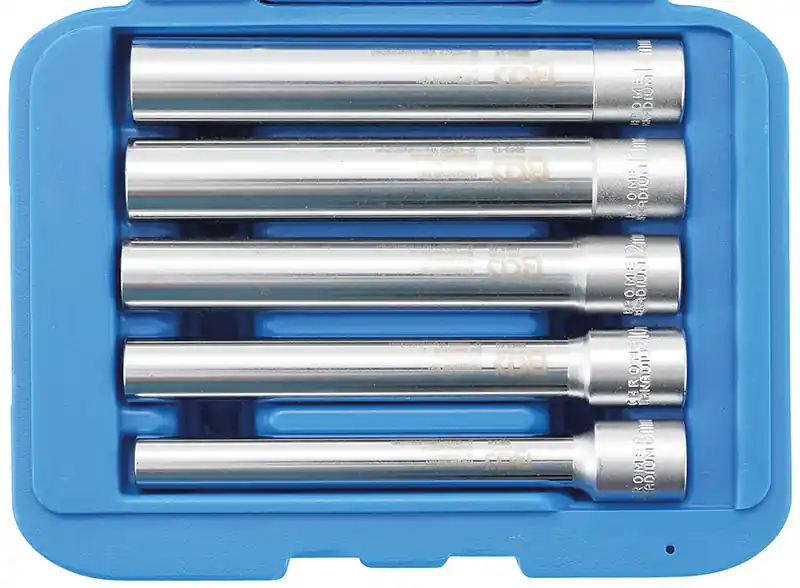 Versand Am Gleichen Tag SET 5 PEZZI, BUSSOLE ESAGONALI 8-14 MM, ATT. 3/8”, EXTRA LUNGHE BGS9863