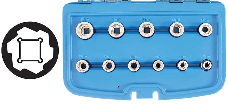 Heißes Angebot SET 11 PEZZI ESTRATTORI METRICI BGS8383