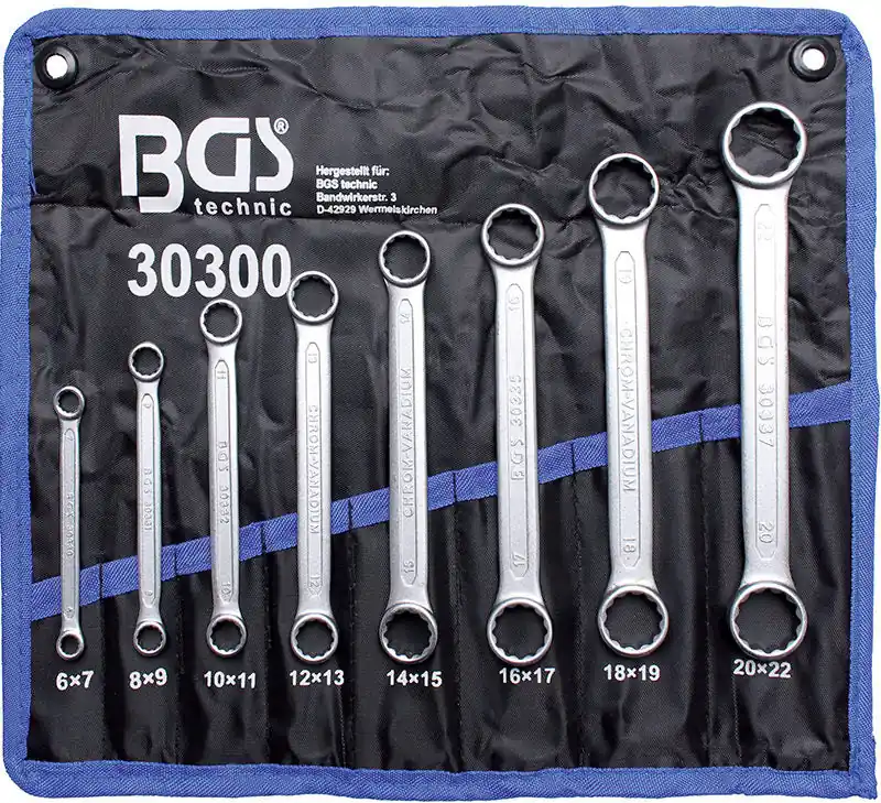 Schneller Versand SET 8 PEZZI, CHIAVI A DOPPIE, DRITTE, 6-22 MM BGS30300