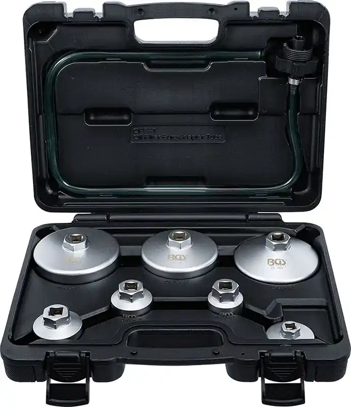 Ausverkauf SET 8 PZ,CHIAVI A TAZZA PER FILTRI OLIO,CON TUBO DI SCARICO BGS72054