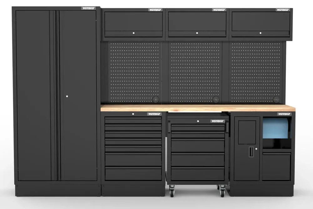 Arredo Officina Workshopitaly MPS 04 legno 3mt. Total Black Abverkauf