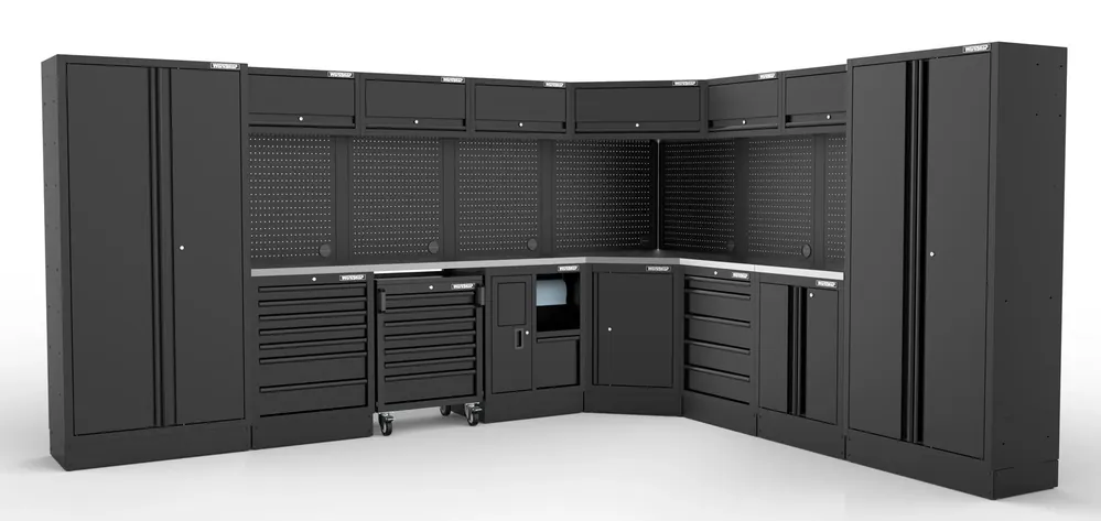 Neuheit Arredo Officina Workshopitaly MPS 18 inox 3850 x 3160 mm Total Black