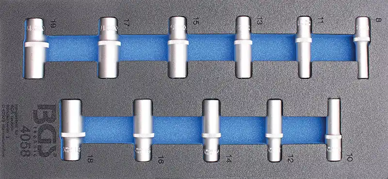Top-Seller MODULO PER CARRELLO: 11 BUSSOLE ATT. 3/8” ESAGONALI BGS4058