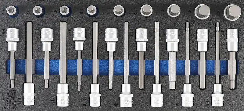 Beliebt MODULO PER CARRELLO: BUSSOLE ATT. 1/2" CON ESAGONO MASCHIO, 24 PEZZI BGS4116