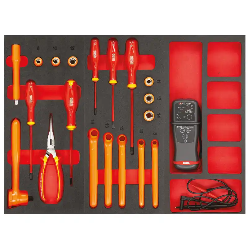 Online Kaufen ASSORTIMENTO PER MESSA IN SICUREZZA E MANUTENZIONE CELLE BATTERIE (20 PZ) - 1 CASSETTO Usag 495 098HYB