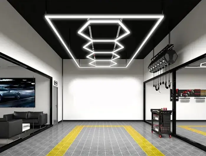 Luce led esagonale a soffitto 5 elementi e cornice 3,6mt x 1,2mt Sichere Zahlung