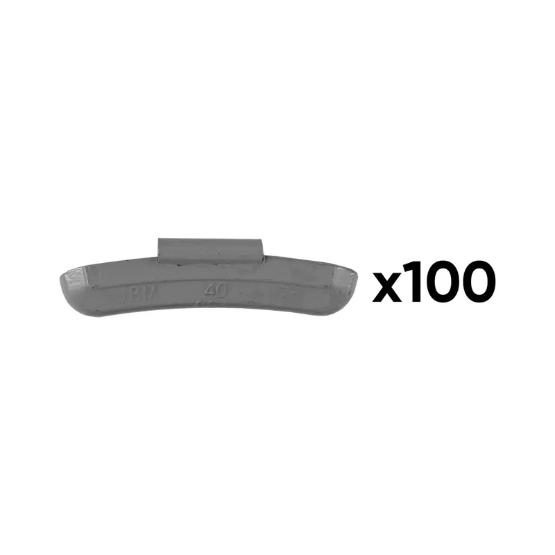 Aktuell SCATOLA DI 100 PESI IN ZINCO A GRAFFETTA DA 40GR. SPECIALE PER CERCHI UNIVERSALI 54663 JBM