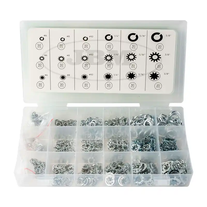 SCATOLA DI RONDELLE GROWER E DENTELLATE 720 PEZZI 54939 JBM Beliebt