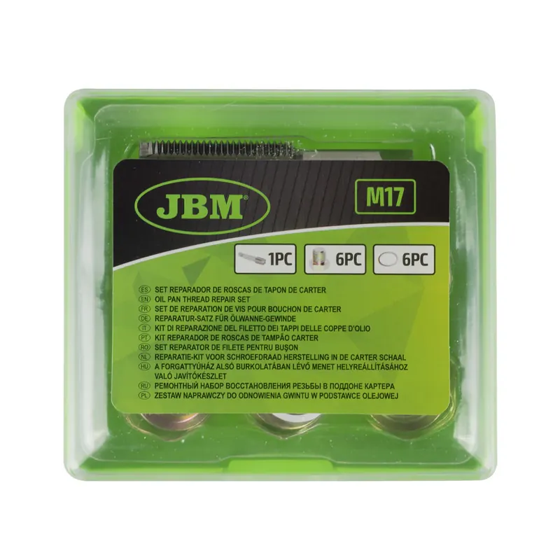 SET DI REPARAZIONE DEL FILETTO DEI TAPPI DELLE COPPE D’OLIO (M-17) 53237 JBM Neu Im Sortiment