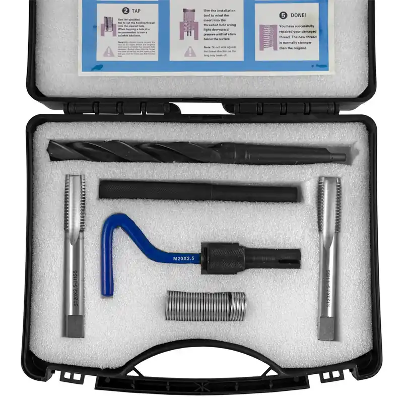 Sichere Zahlung SET DI RIPARAZIONE FILETTI CON INSERTI HELICOIL M20X2,5 51899 JBM