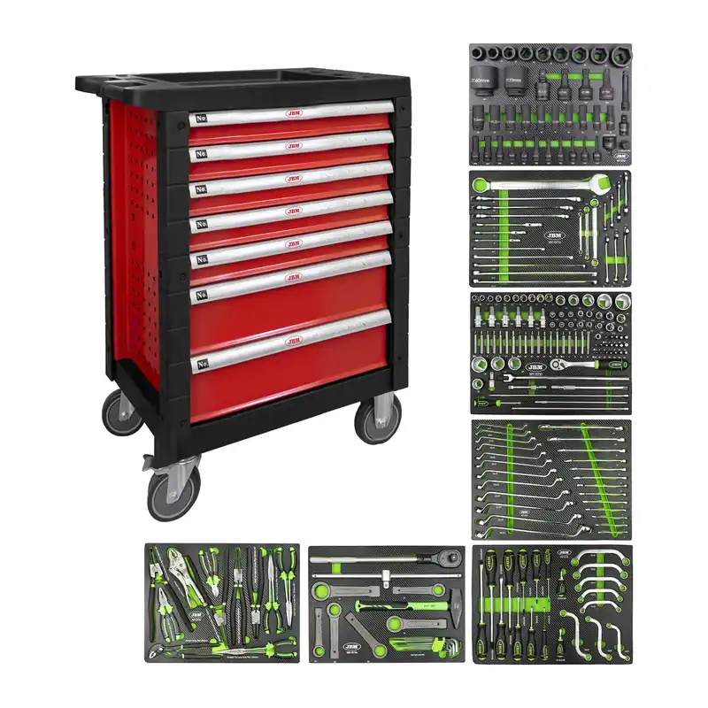 CARRELLO CON 7 CASSETTI ROSSO - SPECIALE PER AUTOCARRI 54238 JBM Meistverkauft