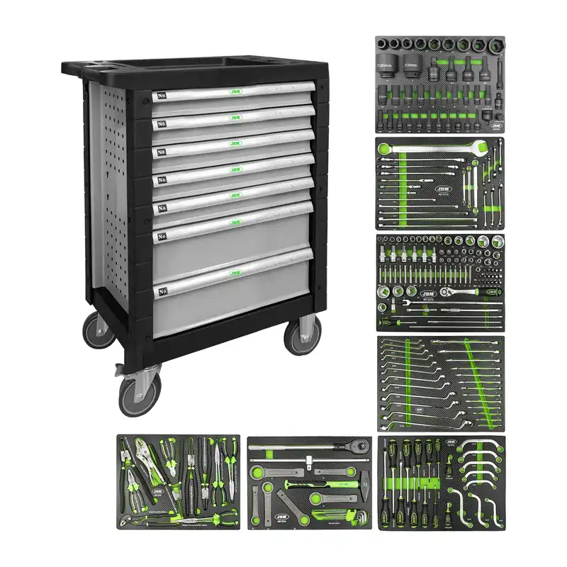 Ausverkauf CARRELLO CON 7 CASSETTI GRIGIO - SPECIALE PER AUTOCARRI 54237 JBM