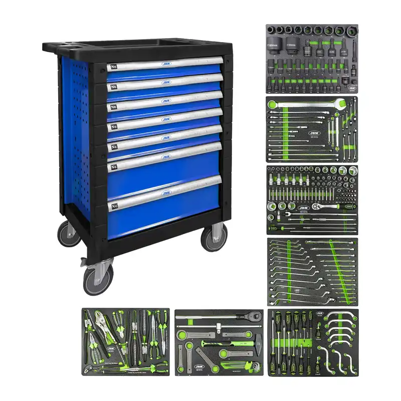 CARRELLO CON 7 CASSETTI BLU - SPECIALE PER AUTOCARRI 54239 JBM Letzte Chance